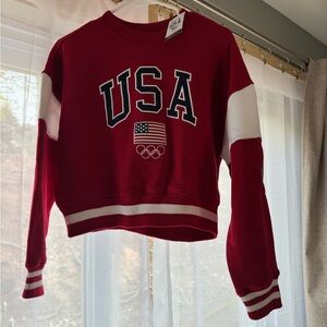 GAP Team USA Oversized Crop Sweatshirt XS NWT
